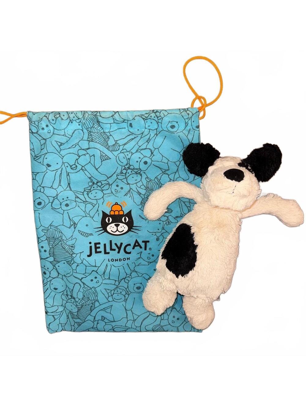 Jellycat Bashful Rufferty Black & Cream Small Puppy #4644